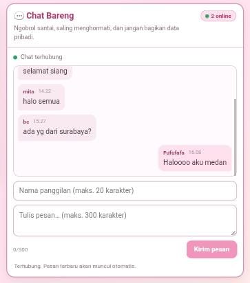 Ilustrasi perempuan asyik mengobrol di ruang chat anonim CewekPedia